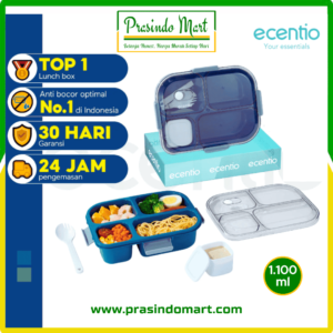 ECENTIO LUNCH BOX 4 GRID 1100ML HIJAU